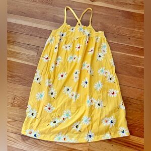 Hanna Andersson 130/8 Yellow Floral Print Sundrees with Crossback Straps